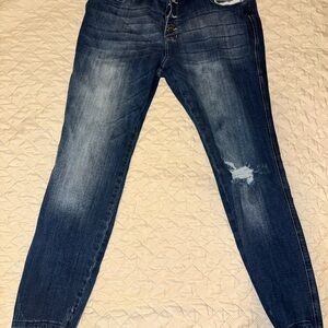 KanCan Blue Skinny Distressed Jeans